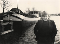 Roelf Krook in front of the Spes Mea, april 1983